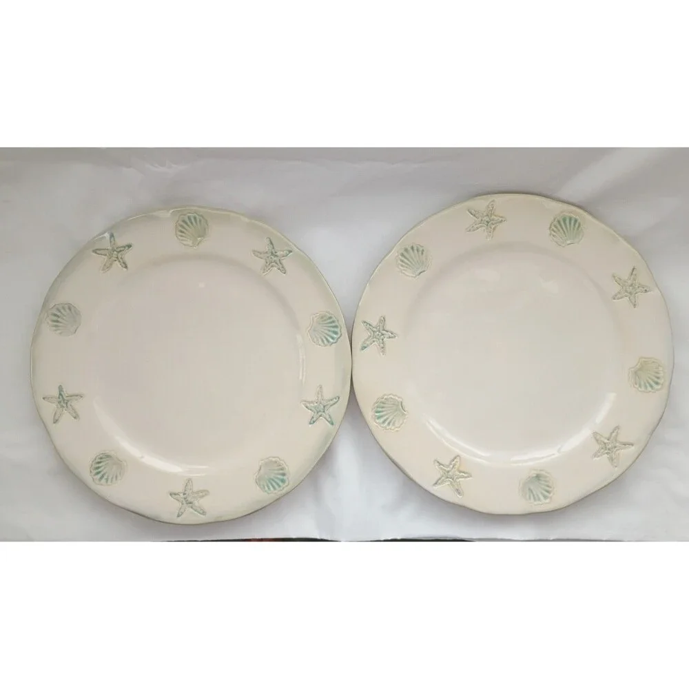 4 Home Studio SHORELINE Dinner Plates Set 11